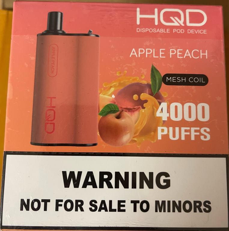 jabolko breskev HQD BOX 4000 vpihov V26FR74 - HQD vape price -
