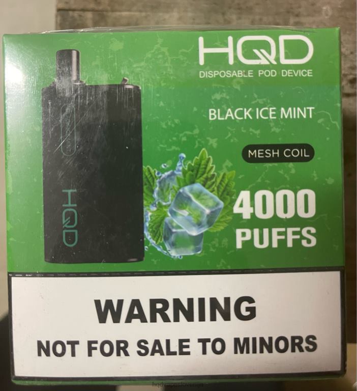 črna ledena meta HQD BOX 4000 vpihov V26FR108 - HQD vape cena -