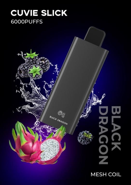 gladek črni zmaj HQD CUVIE SLICK 6000 vpihov V26FR31 - HQD vape Ljubljana -