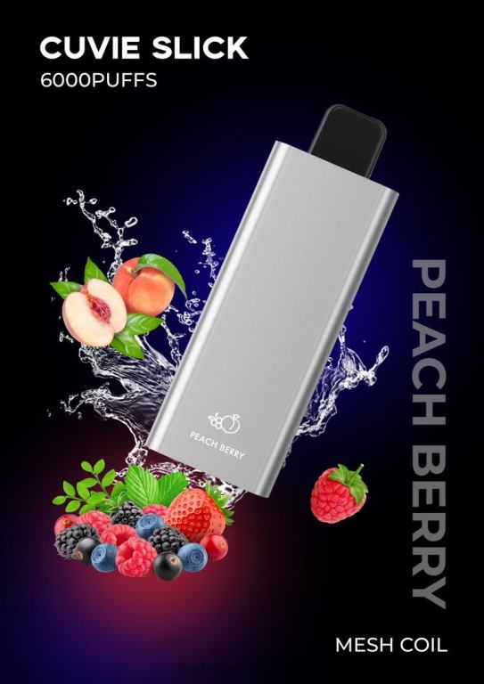gladka breskova jagoda HQD CUVIE SLICK 6000 vpihov V26FR26 - HQD vape flavors -