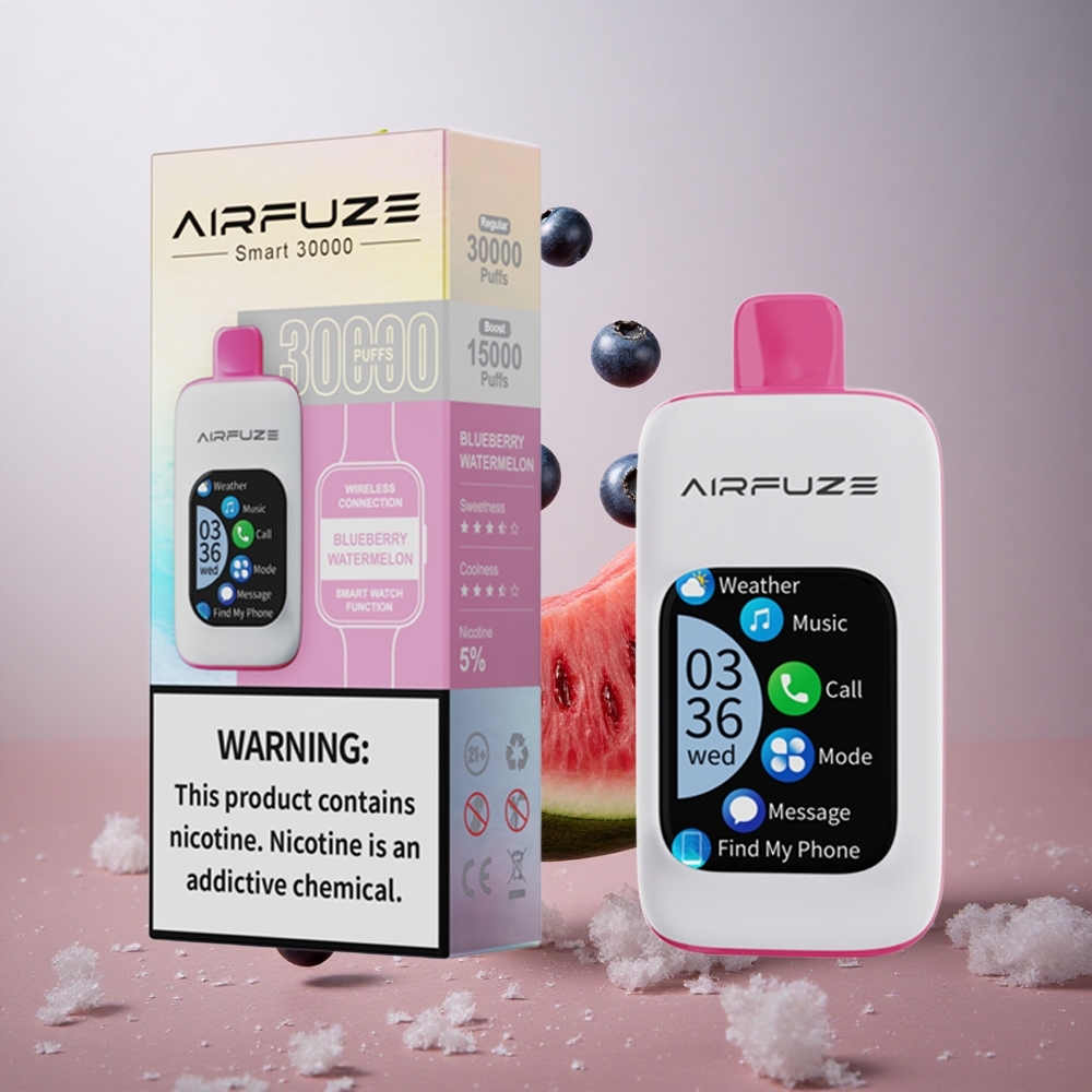 AirFuze Smart 30000 Puffs Cigaretni vložki za enkratno uporabo Borovnica Lubenica 900mAh Type-C