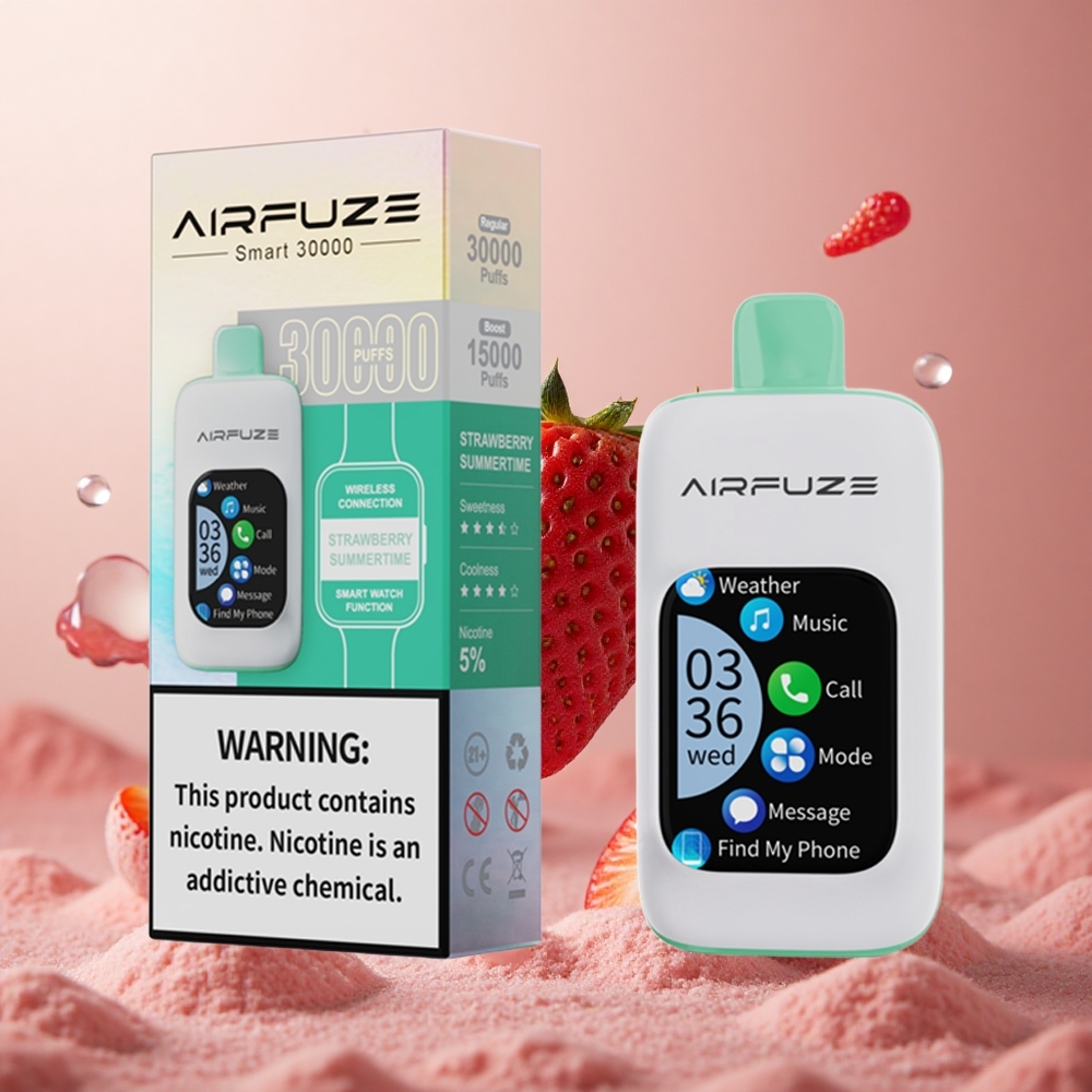 AirFuze Smart 30000 Puffs Cigaretni vložki za enkratno uporabo Jagoda Poletni Čas 900mAh