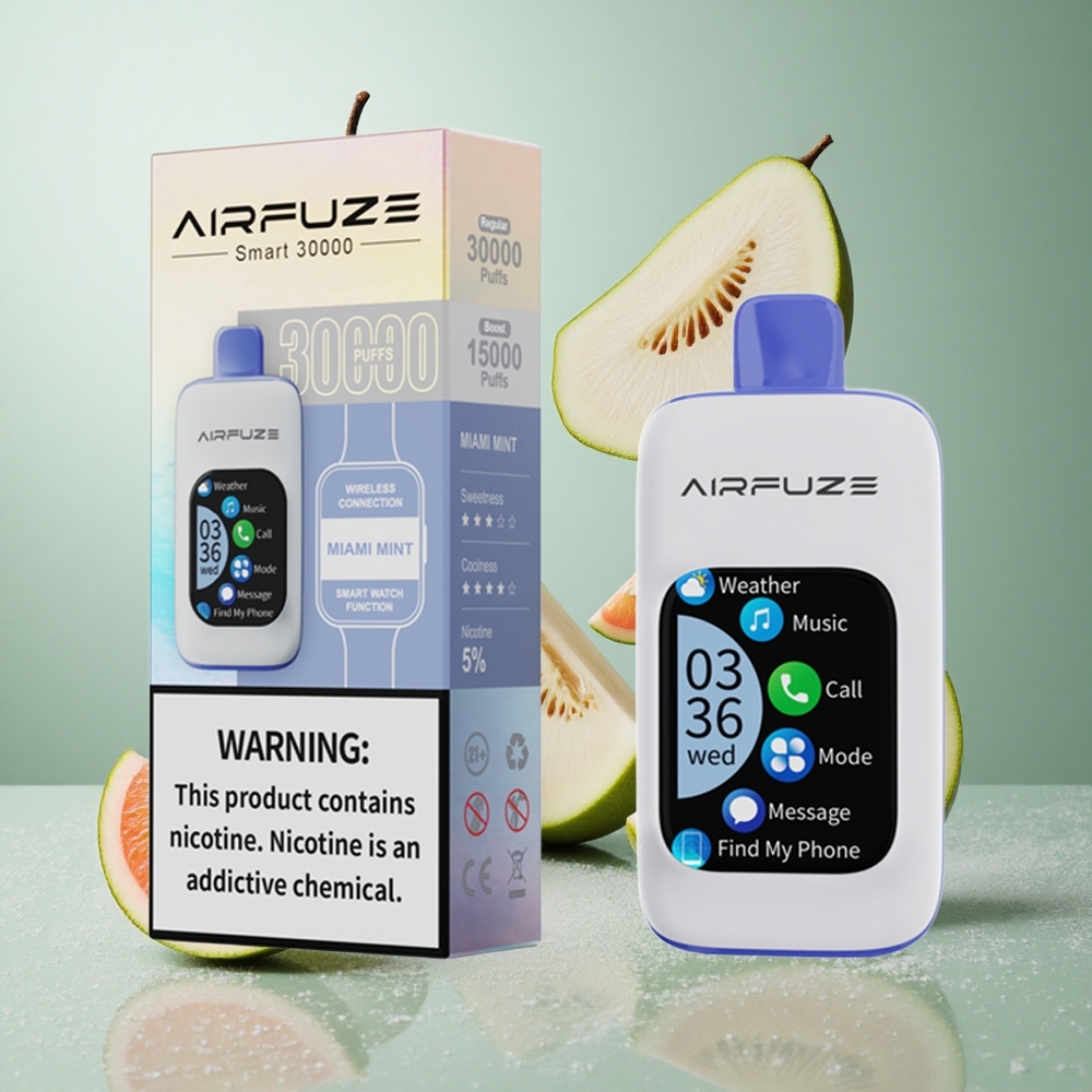 AirFuze Smart 30000 Puffs Cigaretni vložki za enkratno uporabo Miami Meta 5% Nikotin 900mAh