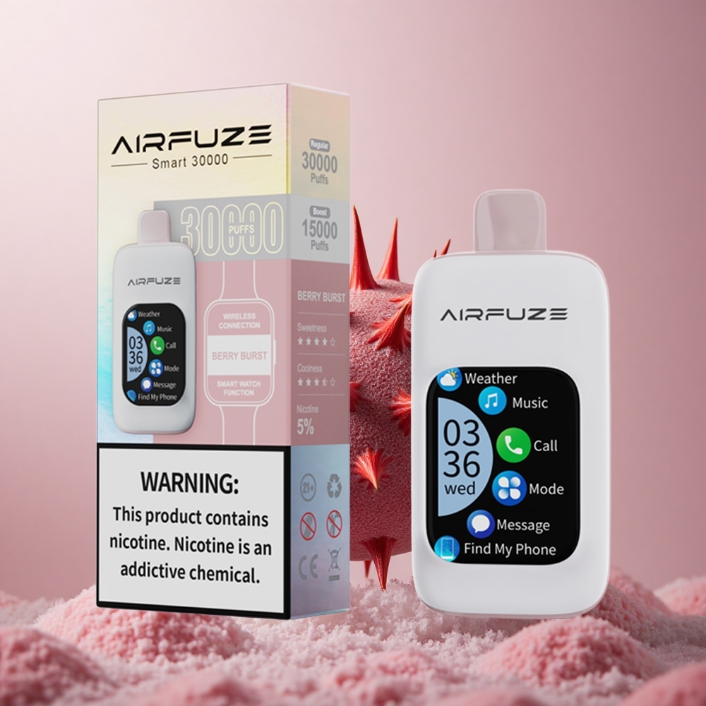 AirFuze Smart 30000 Puffs Za enkratno uporabo Vape Jagodni Pokus + Tip-C 900mAh