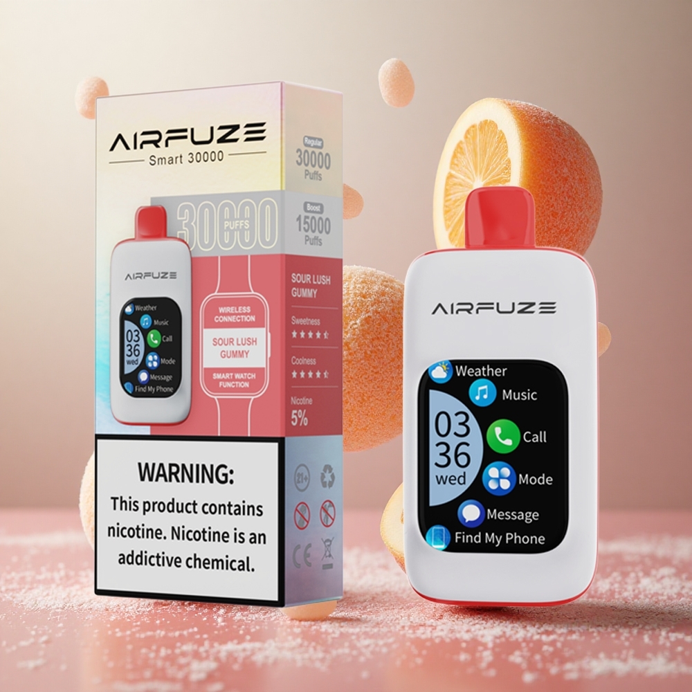 AirFuze Smart 30000 Puffs Za enkratno uporabo Vape Kislo Sočni Gumi in 900mAh