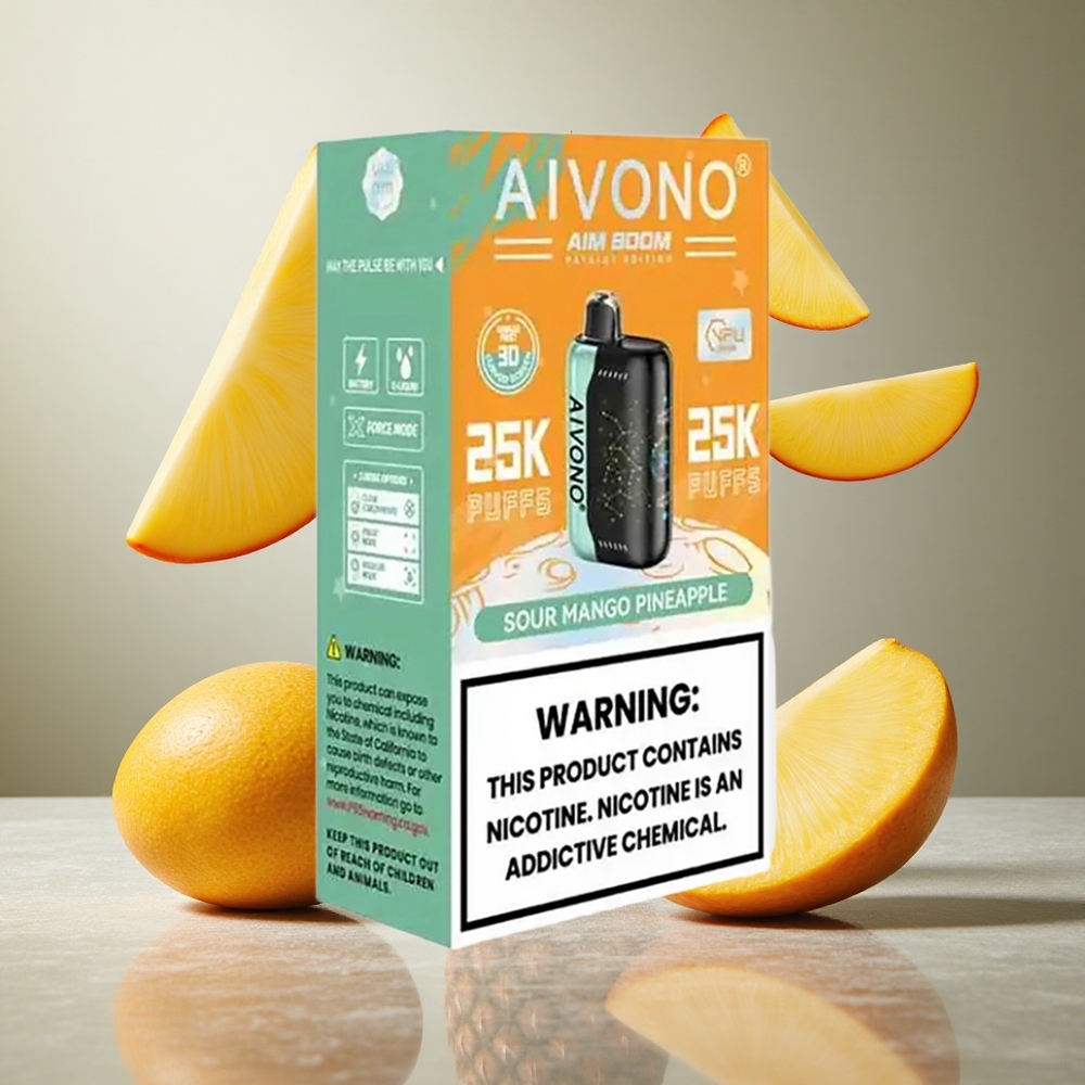 Aivono AIM BOOM 25000 Puffs Za enkratno uporabo Vape Kislo Mango Ananas 28ml
