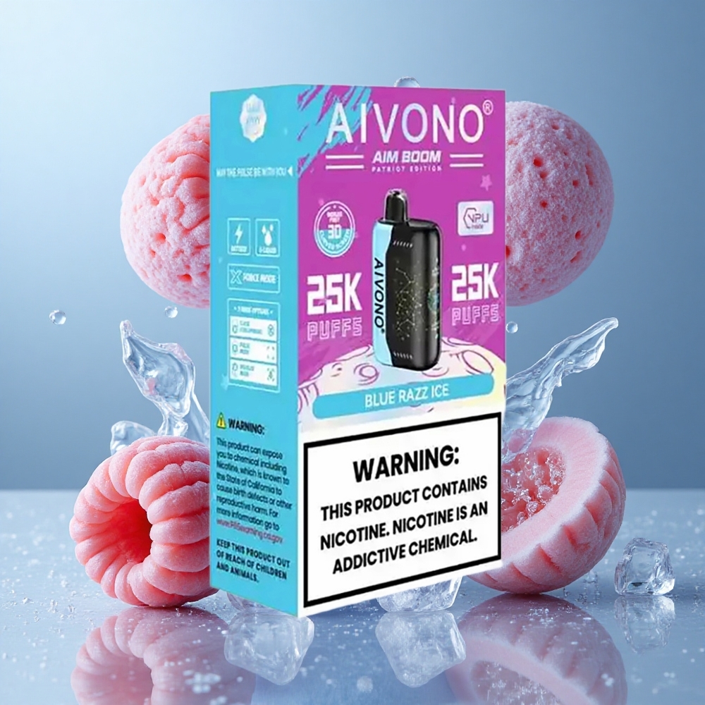 Aivono Aim Boom 25000 Puffs Modra Malina Led Za enkratno uporabo Vape 28ml/650mAh