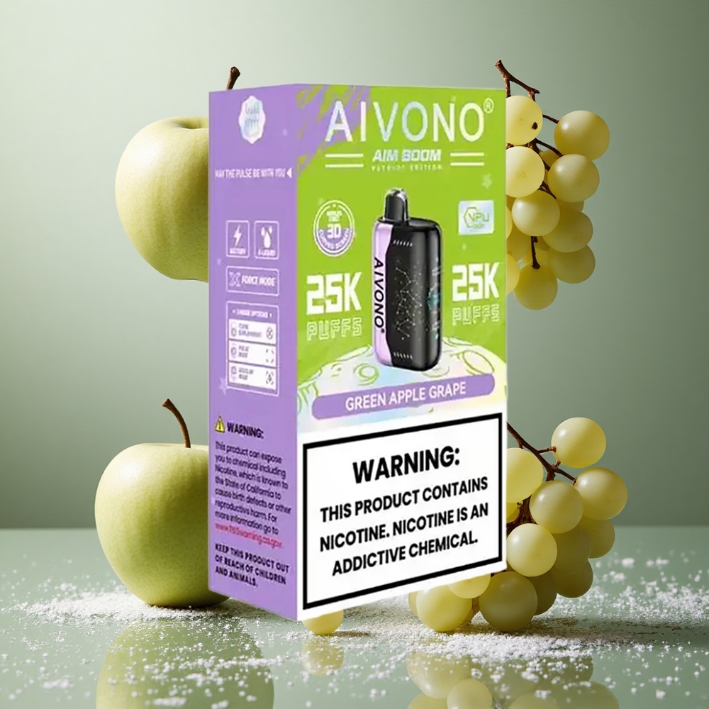 Aivono Aim Boom 25000 Puffs Zeleno Jabolko Grozdje 28ml 650mAh