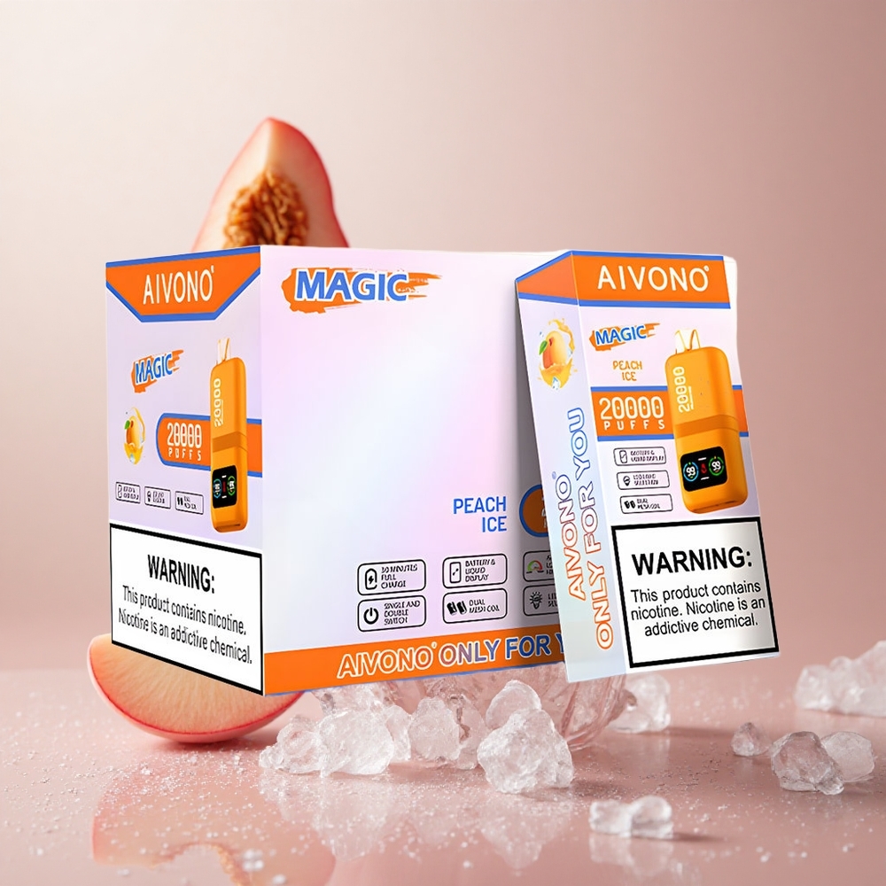 Aivono AIM MAGIC 20000 Puffs Dual Mesh Coils Peach Ice (Breskev Led)