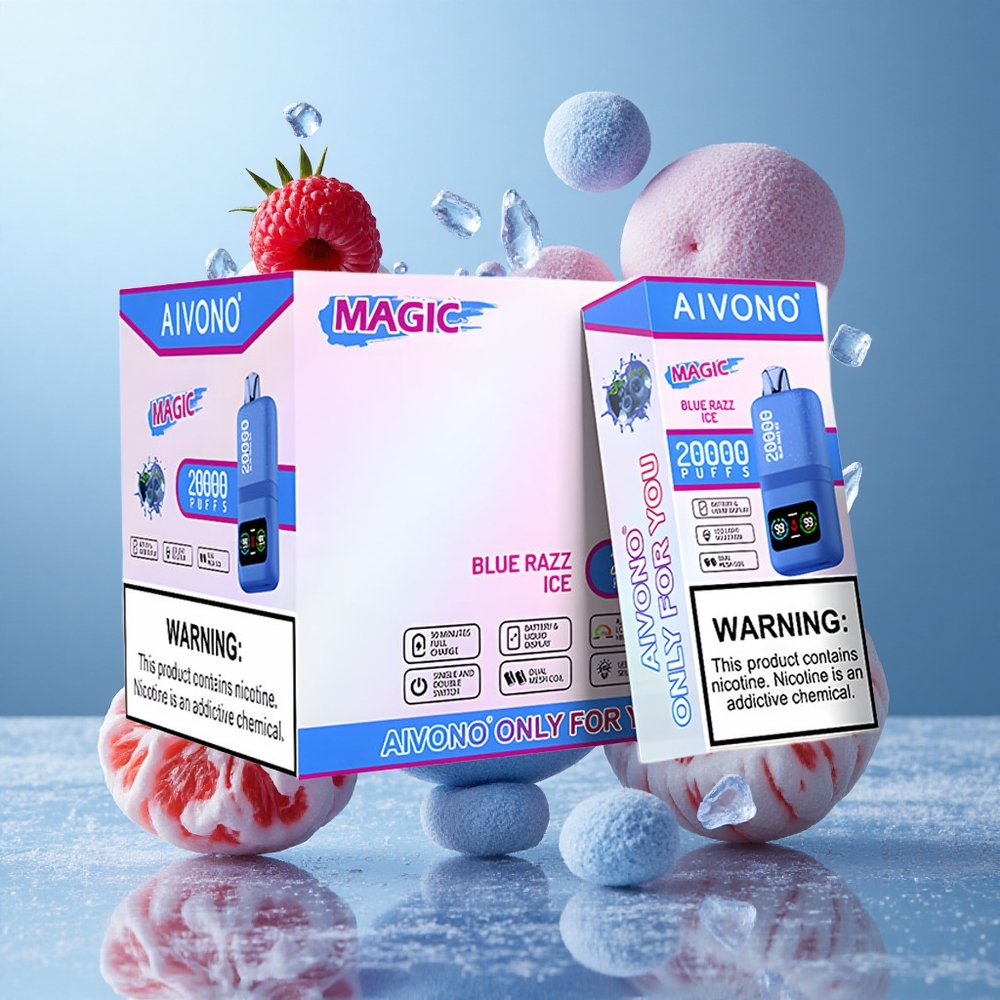 Aivono Aim Magic 20000 Puffs Za enkratno uporabo Vape Modra Malina Led 26ml