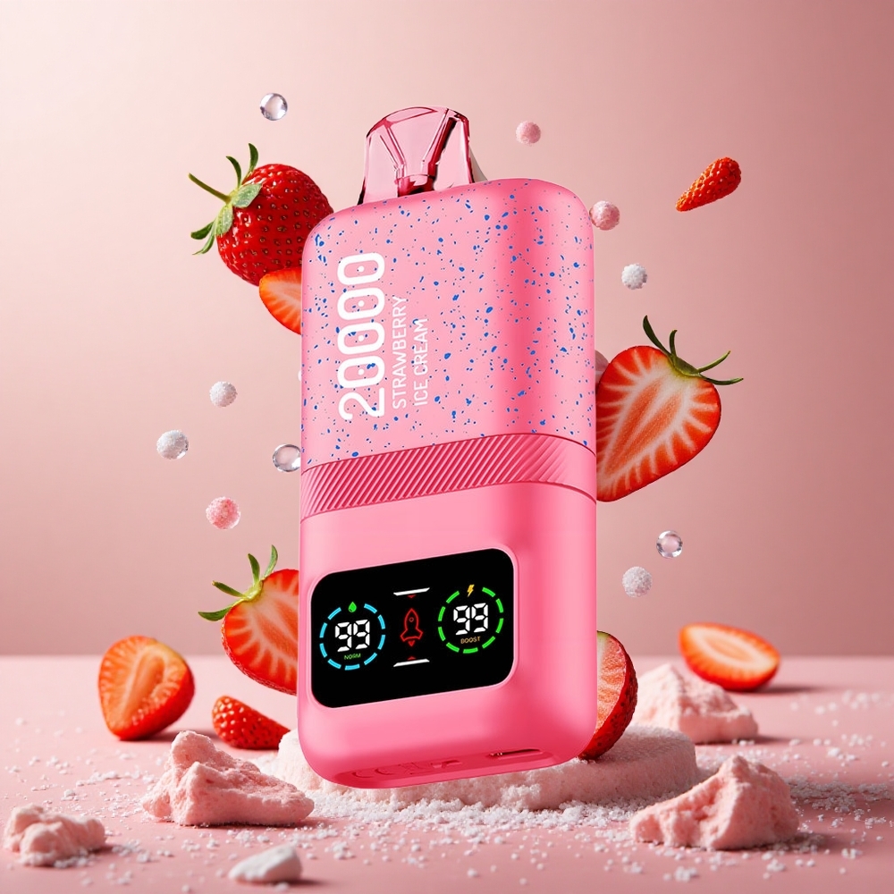 Aivono Aim Magic 20000 Puffs Za enkratno uporabo Vape jagodna sladoledna krema in LCD zaslon
