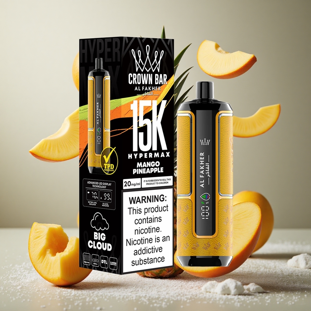 Al Fakher Crown Bar 15K Hypermax 22ml Mango Ananas Enkratna E-cigareta