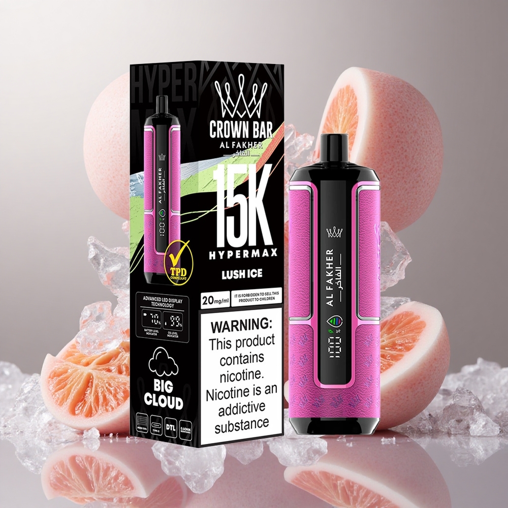 Al Fakher Crown Bar 15K Hypermax Enkratna E-cigareta Luch Ice 22ml 600mAh