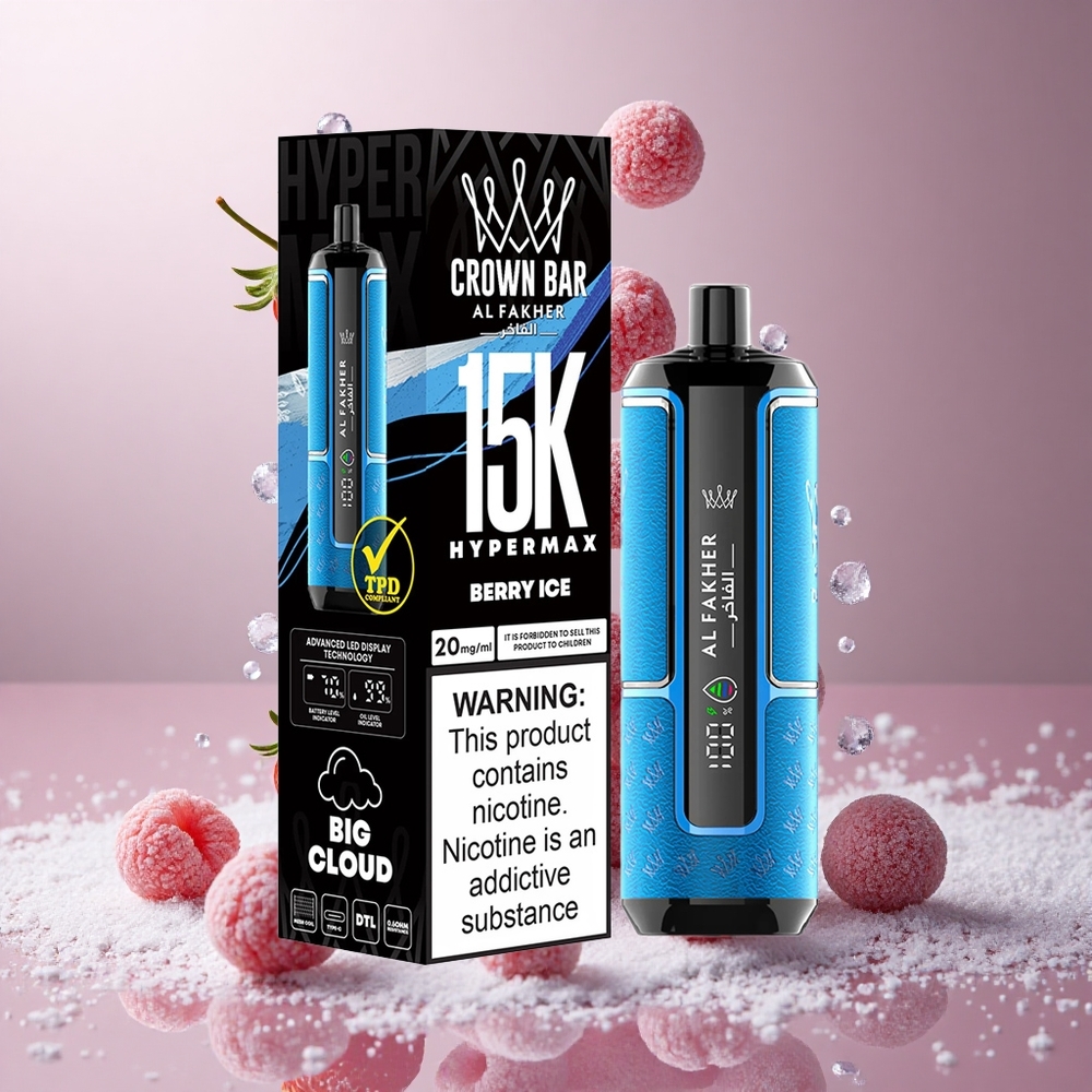 Al Fakher Crown Bar 15K Jagodni Led Hipermax Enkratna Vape Naprava