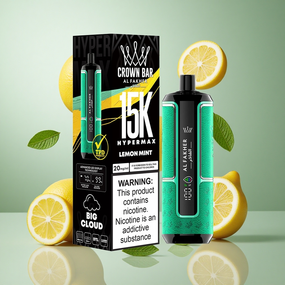 Al Fakher Crown Bar 15K Limonina Meta Za enkratno uporabo Vape Kit 22ml