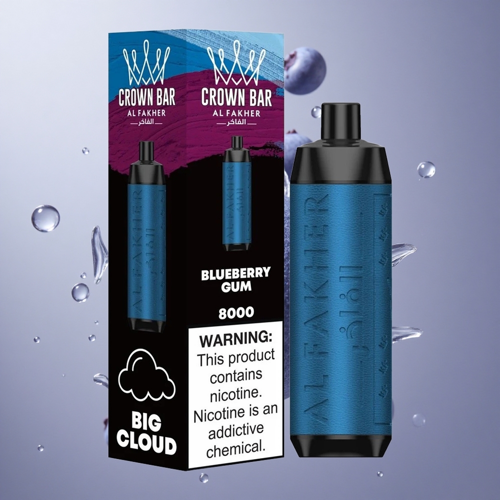 Al Fakher Crown Bar 8000 Borovnica Žvečilka 18ml Kristal Za enkratno uporabo Vape