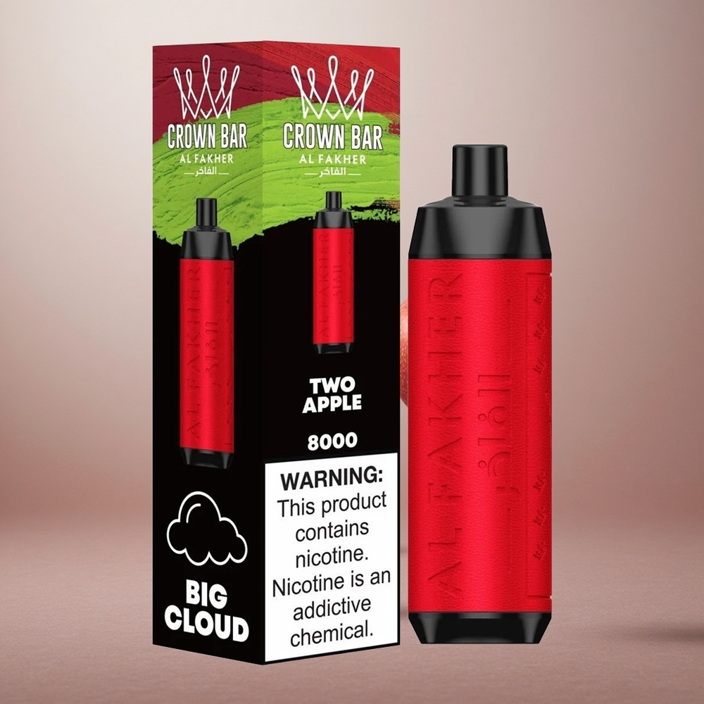 Al Fakher Crown Bar 8000 Dve Jabolki Kristalni Enkratni Vape 18ml 5mg Nikotin