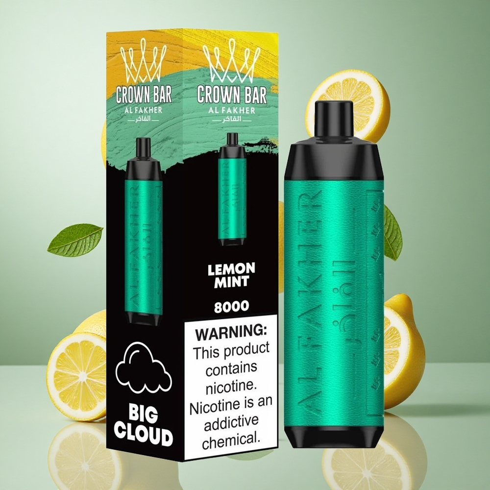 Al Fakher Crown Bar 8000 Kristal Enkratna Vapa Limeta Meta 18ml