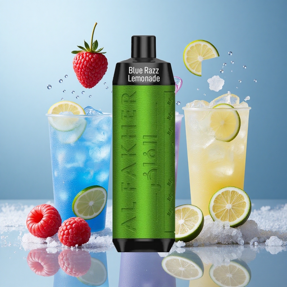 Al Fakher Crown Bar 8000 Kristal Enkratna Vape Modra Malina Limonada 18ml 5mg Nikotin