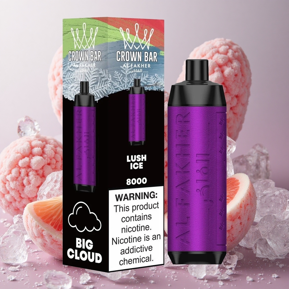 Al Fakher Crown Bar 8000 Kristalna Enkratna Vape Ledeno Sočna 18ml 5mg Nikotin