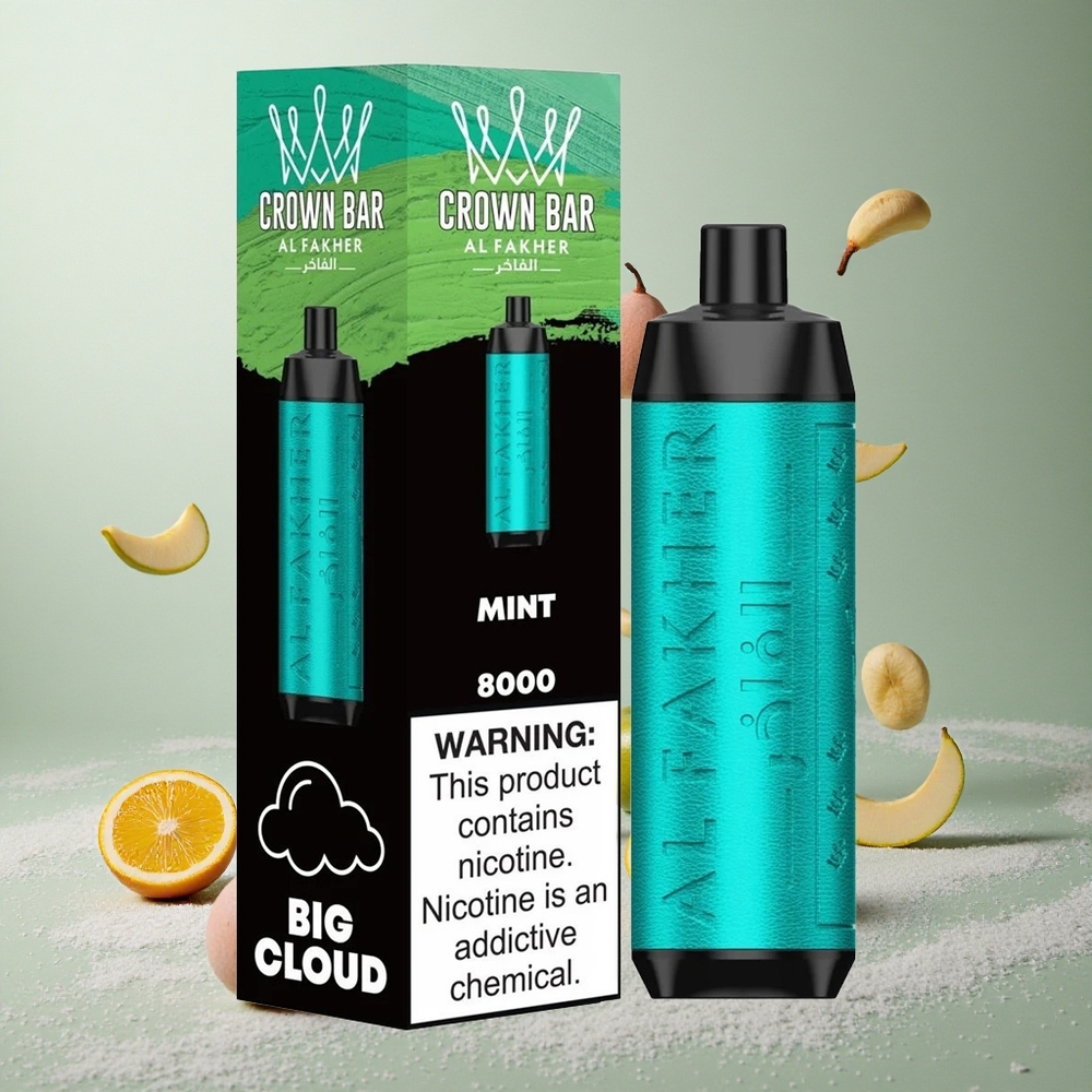 Al Fakher Crown Bar 8000 Kristalna Enkratna Vape Meta 18ml/5mg Nikotin