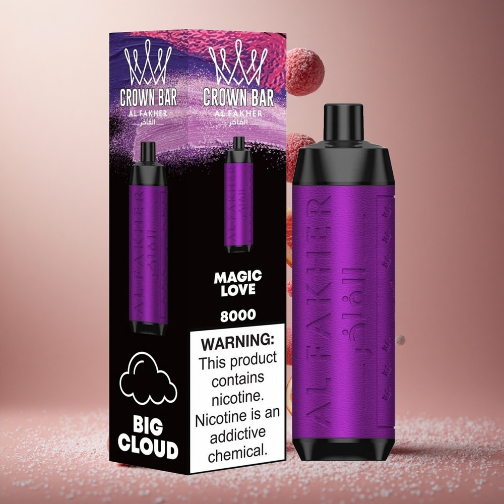 Al Fakher Crown Bar 8000 Kristalni Magic Love Enkratna E-cigareta z 18ml E-tekočine in 5mg Nikotin
