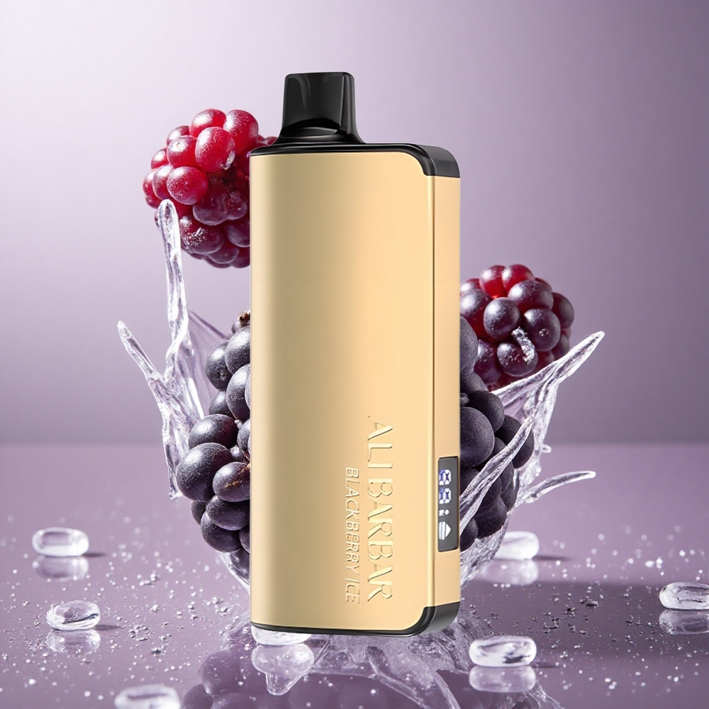 Alibarbar Ingot 9000 Puffs 22ml Črni Jagodni Led Za enkratno uporabo Vape