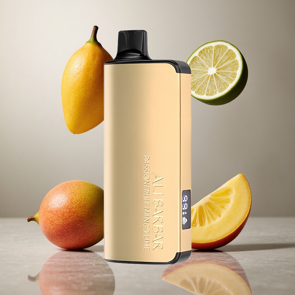 Alibarbar Ingot 9000 Puffs Za enkratno uporabo Vape Pasijonček Mango Limeta 22ml LED