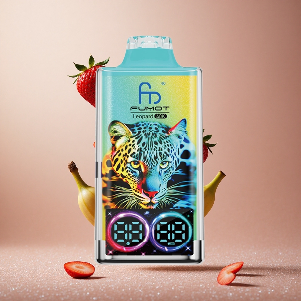 Fumot Leopard 40000 Puffs Za enkratno uporabo Vape Jagoda Banana 0%, 2%, 3%, 5% Nikotin 700mAh