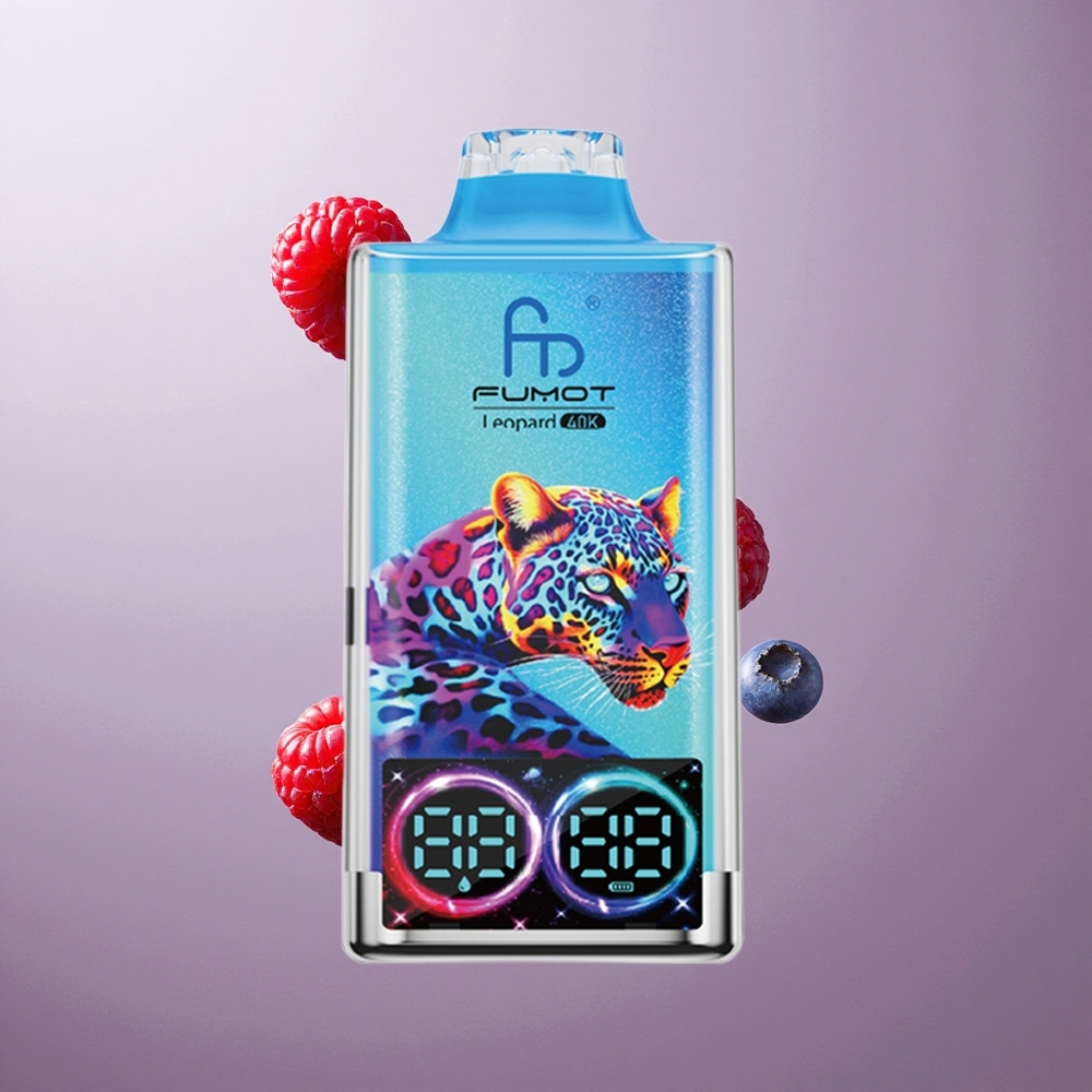 Fumot Leopard 40K Ponovno Polnjenje Za enkratno uporabo Vape Borovnica Malina 700mAh Dual Mesh