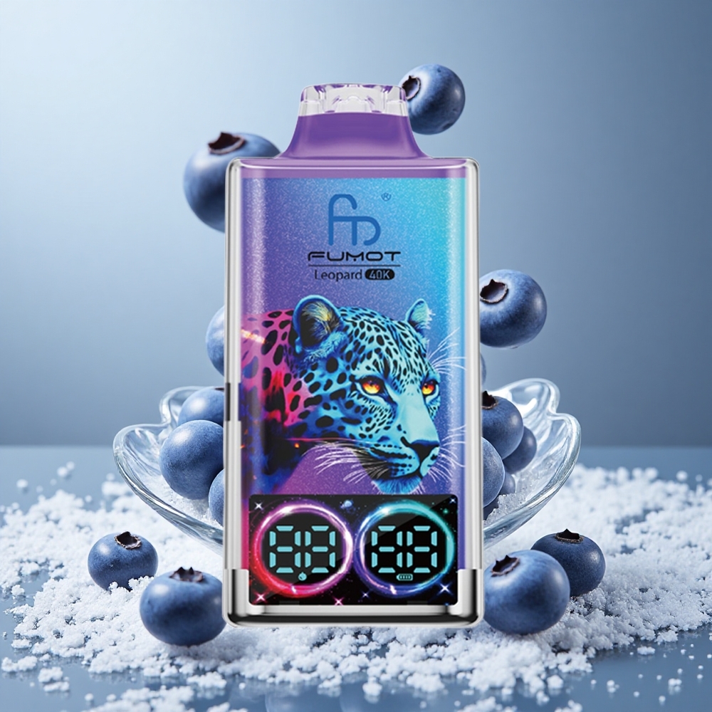 Fumot Leopard 40K Puffs Enkratna E-cigareta Borovnica na Ledu z 0%, 2%, 3%, 5% Nikotin in 700mAh Baterijo