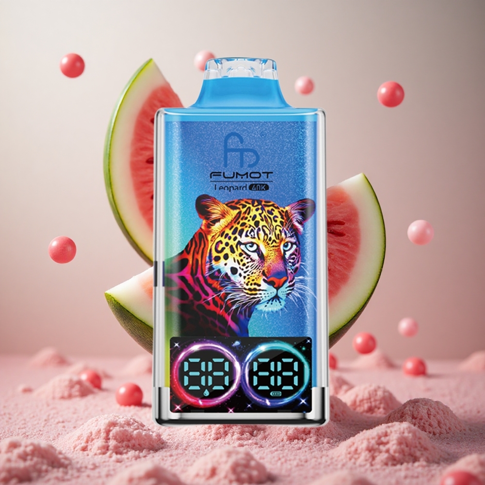 Fumot Leopard 40K Puffs Enkratna Vapa Lubenica Bubblegum 0%, 2%, 3%, 5% Nikotin Dual Mesh
