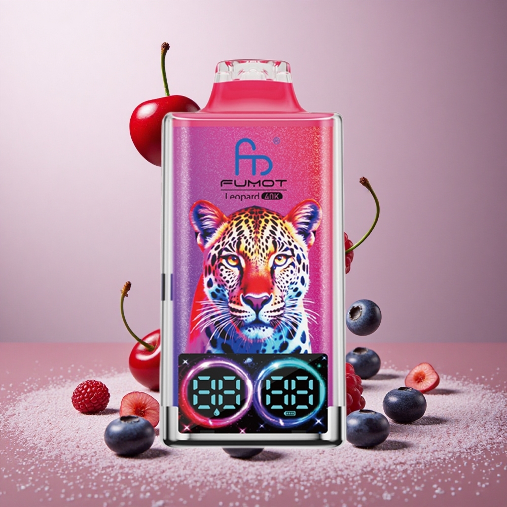 Fumot Leopard 40K Puffs Enkratna Vape Borovnica Češnja Brusnica 700mAh Dual Mesh