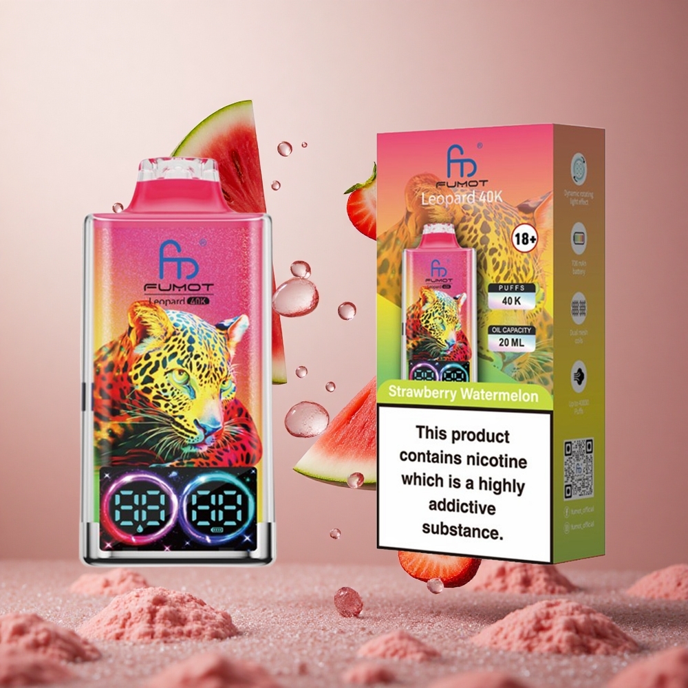Fumot Leopard 40K Puffs Enkratna Vape Jagoda Lubenica 700mAh Dual Mesh