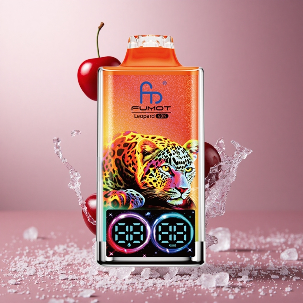 Fumot Leopard 40K Puffs Enkratna Vape Češnja Led 0%, 2%, 3%, 5% Nikotin Dual Mesh