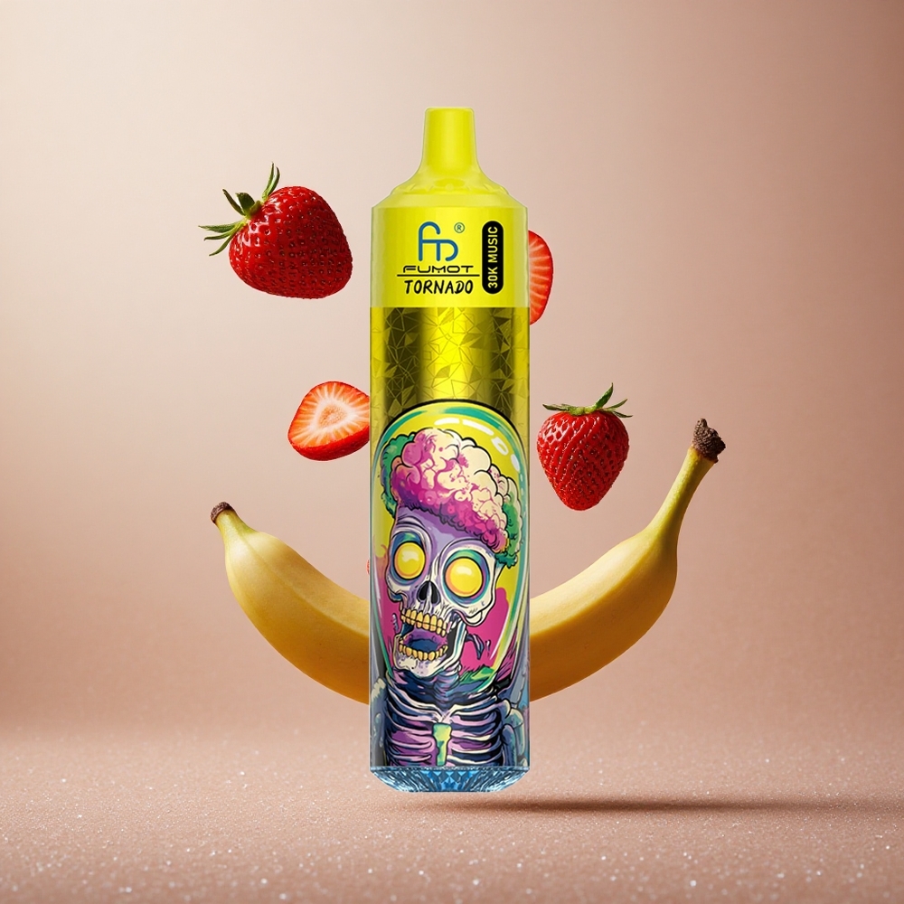 Fumot RandM Tornado 30000 Puffs Banan Jagoda 30mL 2%,5% Nikotin