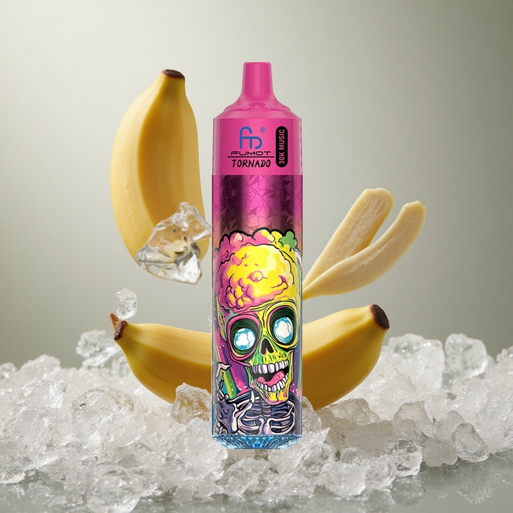 Fumot RandM Tornado 30000 Puffs Banan Ledene 30mL 2%,5% Nikotin