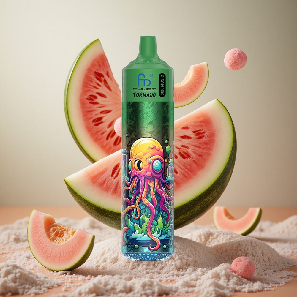Fumot RandM Tornado 30000 Puffs Za enkratno uporabo Vape Lubenica Dinja 30mL 2%,5% Nikotin