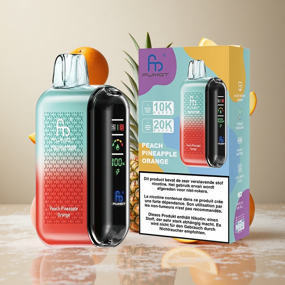 Fumot Tornado 20000 Puffs Dual Mesh Coil Breskeva Ananas Pomaranča