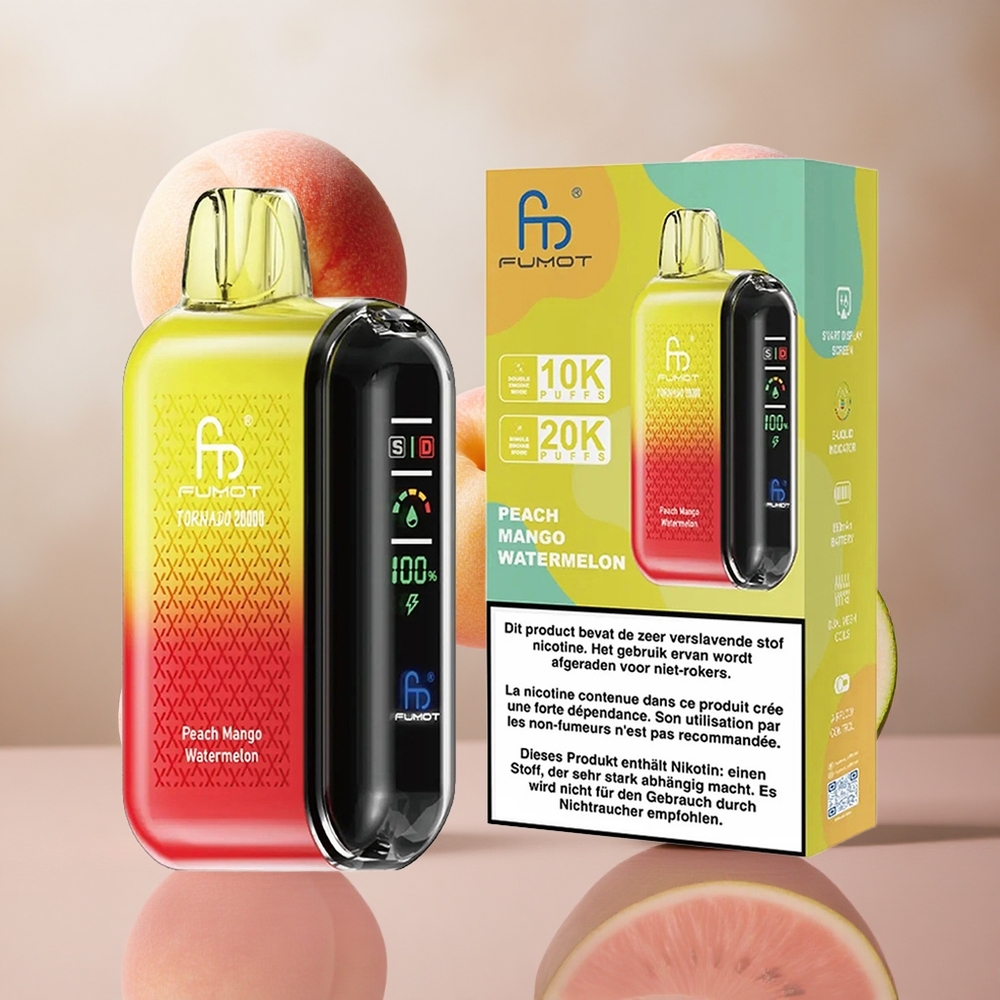 Fumot Tornado 20000 Puffs Dual Mesh Coil Breskva Mango Lubenica