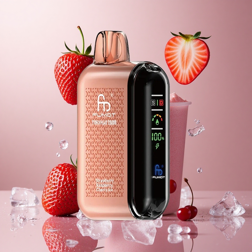 Fumot Tornado 20000 Puffs Dual Mesh Coil Jagoda Malina Češnja Led