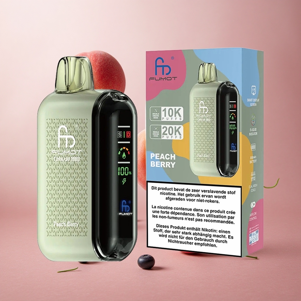 Fumot Tornado 20000 Puffs Dual Mesh Coil Peach Berry (Breskeva-Jagoda) 20ml
