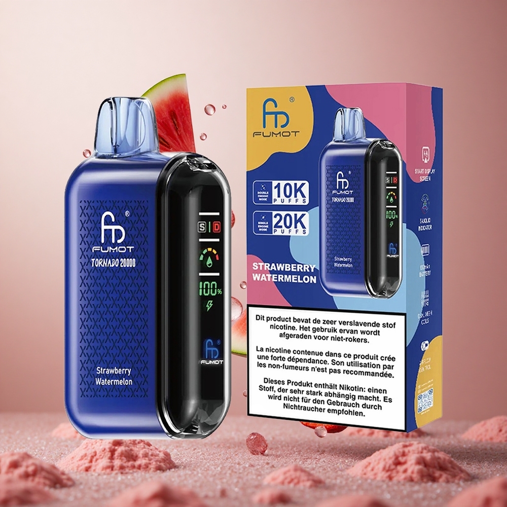 Fumot Tornado 20000 Puffs Dvojni Mesh Coil Jagoda Lubenica
