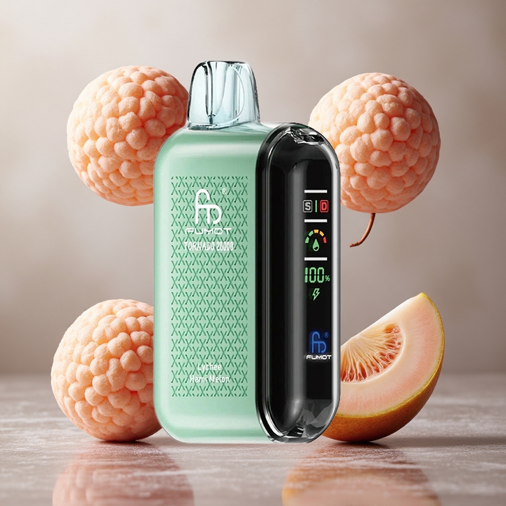Fumot Tornado 20000 Puffs Liči Hami Melona Dual Mesh Coil Smart Display