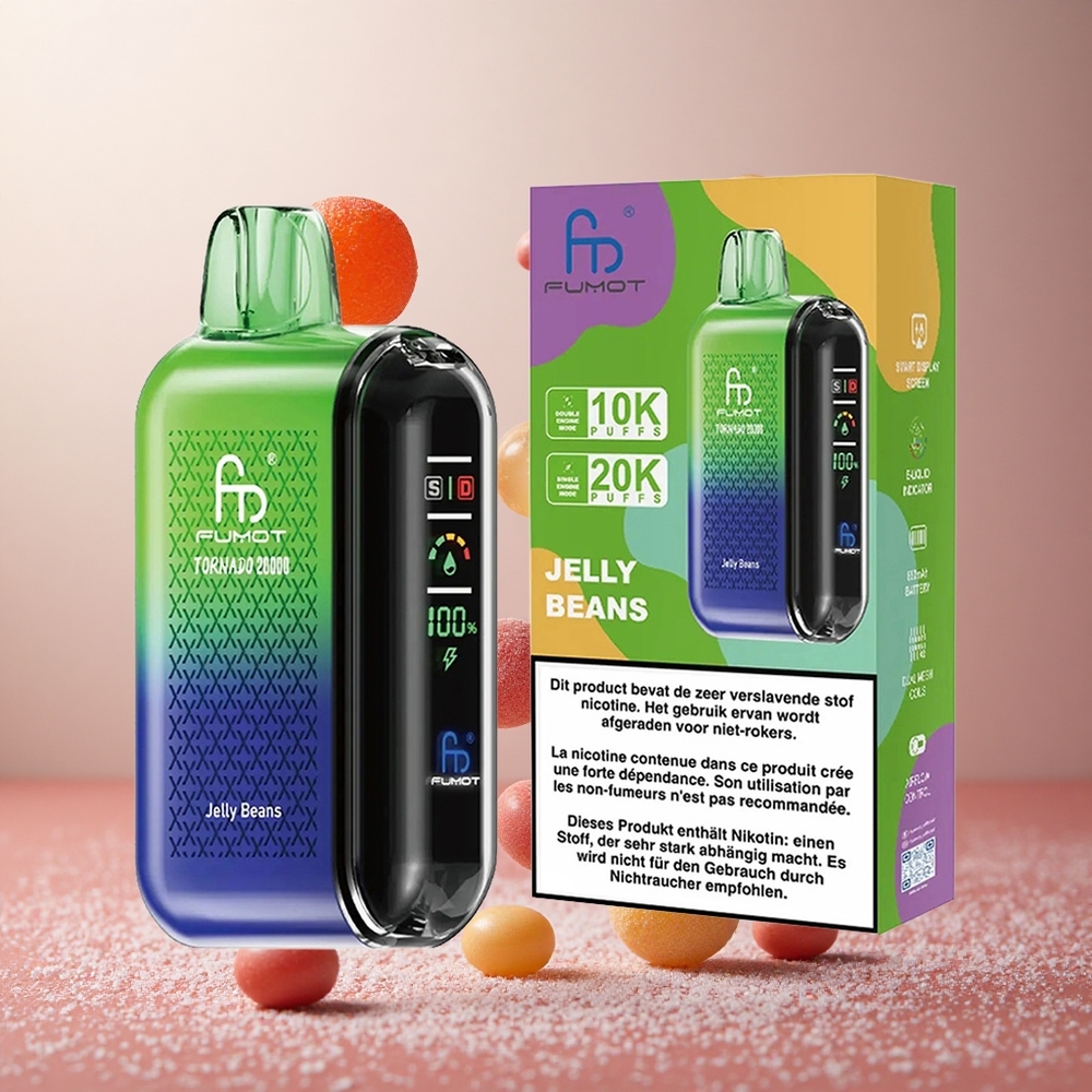 Fumot Tornado 20000 Puffs Žele Bonboni 20ml E-tekočina Dual Mesh Coil