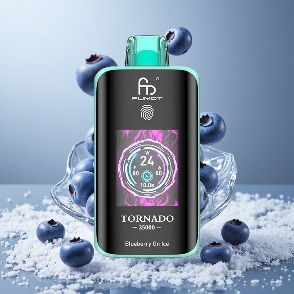 Fumot Tornado 25000 Puffs Borovnica na Ledu HD Ekran 700mAh Baterija