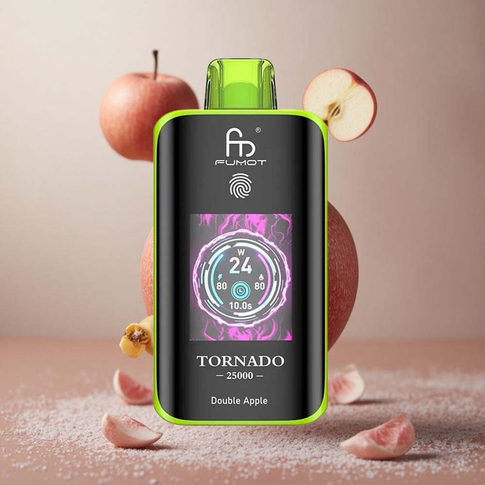 Fumot Tornado 25000 Puffs Dvojno jabolko HD Screen Type-C