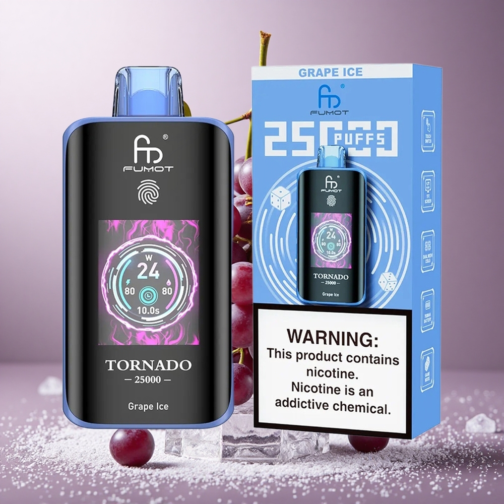 Fumot Tornado 25000 Puffs Grozdji Led HD Ekran