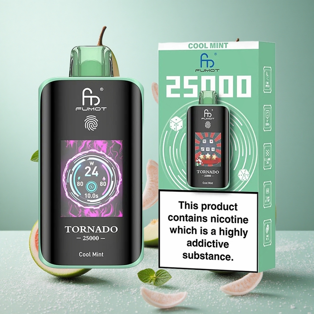 Fumot Tornado 25000 Puffs Hladno Meta 20ml Polnjenje z Type-C
