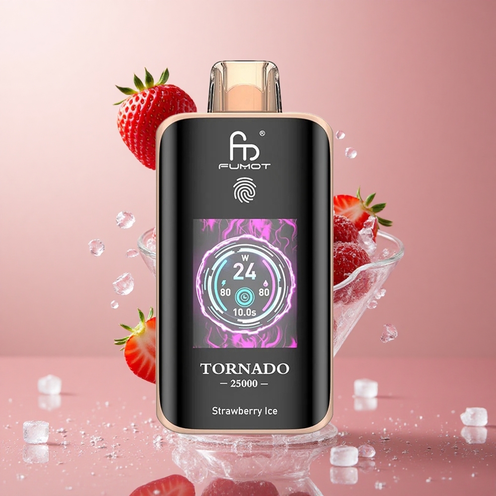 Fumot Tornado 25000 Puffs Jagoda-Led HD Ekran 700mAh Baterija